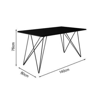 Mesa Jantar Preta Com 4 Cadeiras Vitória Preta Marrom