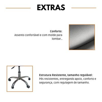 Kit 8 Cadeiras Office Base Cromada Com Rodizio Giratória Saarinen Branco