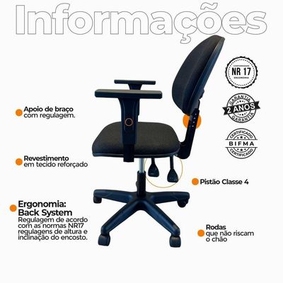 Kit 4 Cadeiras De Escritório Oficial Operativa