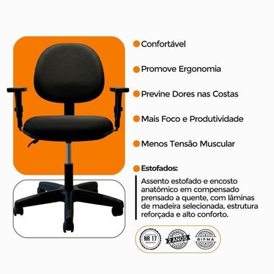 Kit 4 Cadeiras De Escritório Oficial Operativa