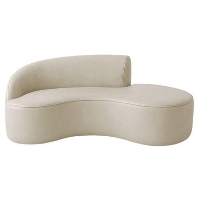 Sofá Curvo 2 Lugares 150cm Eron Braço Dir. Corano Off White - Nexta Casa