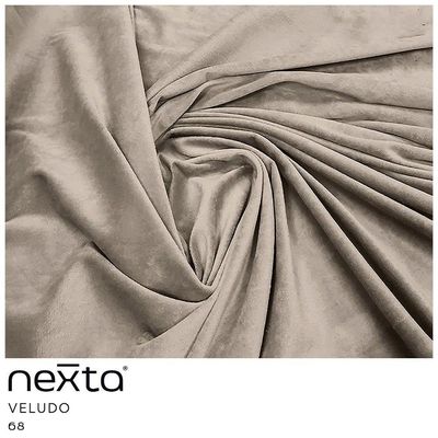 Sofá Curvo 04 Lugares 230cm Eron Braço Direito Veludo Bege - Nexta Casa