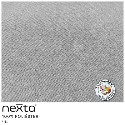 Banqueta Alta Com Encosto Betina Base Preto Poliéster Cinza - Nexta Casa