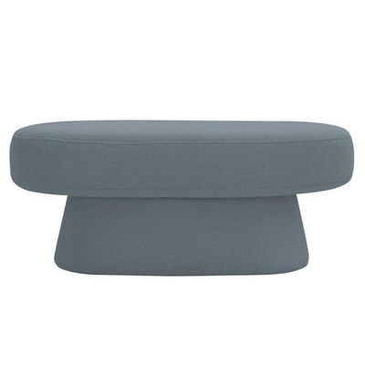 Banco Orgânico 102cm Liz Sala De Estar Bouclé Azul Claro - Nexta Casa