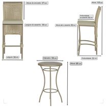 Mesa Bistrô E 2 Banquetas Roma Fendi Corda Estofado 7 Trama Rami