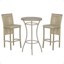Mesa Bistrô E 2 Banquetas Roma Fendi Corda Estofado 7 Trama Rami