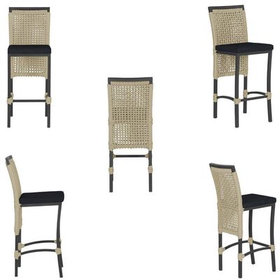 Mesa Bistro E 2 Banquetas Roma Preta Corda Náutica 12 Rami