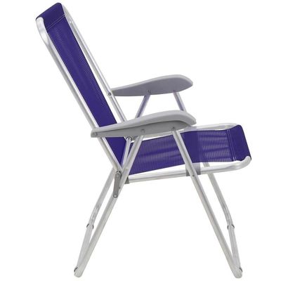 Cadeira De Praia Tramontina Creta Master Em Alumínio Com Assento Roxo 92900203