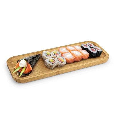 Bandeja Retangular Rasa Euro Home BAM2888 34x14cm Bambu Natural