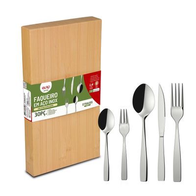 Faqueiro Euro Home Strauss Flat 30 Peças