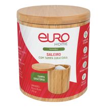 Saleiro Porta Condimentos Euro Home Bambu com Tampa Imantada