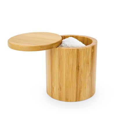 Saleiro Porta Condimentos Euro Home Bambu com Tampa Imantada