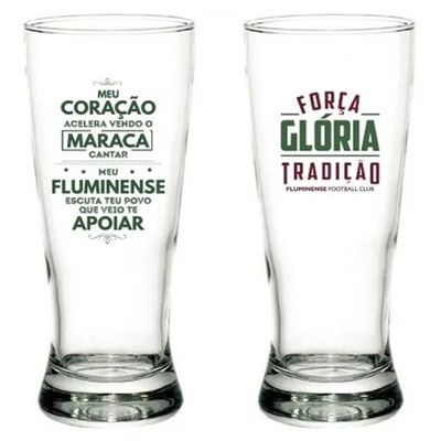 Copo Chopp Lager Fluminense Vidro 300ml Com 2 Unidades Allmix - UN