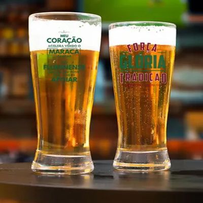 Copo Chopp Lager Fluminense Vidro 300ml Com 2 Unidades Allmix - UN