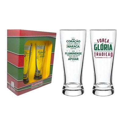 Copo Chopp Lager Fluminense Vidro 300ml Com 2 Unidades Allmix - UN