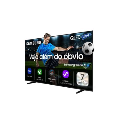 Smart TV 98 4K UHD Samsung Vision AI QN98Q7FAAGXZD QLED 120Hz Processador Q4 Alexa Integrada Gaming Hub Preto / Bivolt