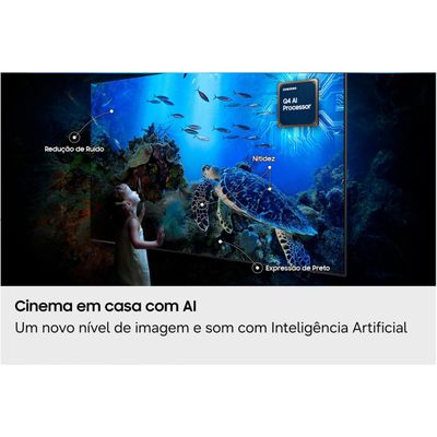 Smart TV 98 4K UHD Samsung Vision AI QN98Q7FAAGXZD QLED 120Hz Processador Q4 Alexa Integrada Gaming Hub Preto / Bivolt