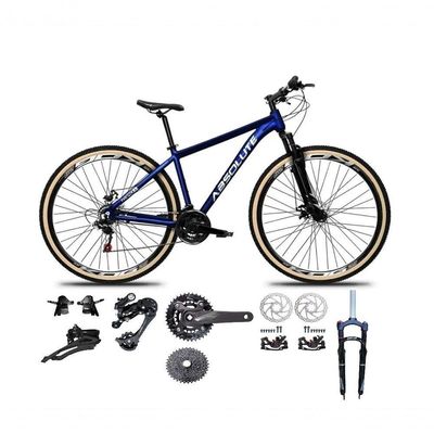 Bicicleta Aro 29 Absolute Nero 5 Kit 2x9 Gta Sunrun K7 Freio A Disco Garfo Com Trava Azul 15