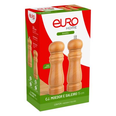Conjunto Moedor de Pimenta e Saleiro Euro Home