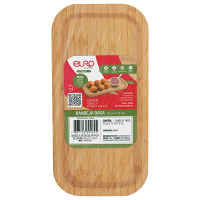 Bandeja Retangular Euro Home Bambu 25x12cm Material Sustentável