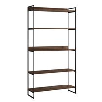 Estante Industrial Guaecá 180x95 Multiuso Para Biblioteca Em Casa Sala E Quarto - Preto-imbuia