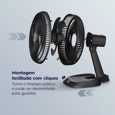 Ventilador de Mesa 40cm 6 Pás DuoForce Air+ EFD40 Electrolux Grafite / 110V
