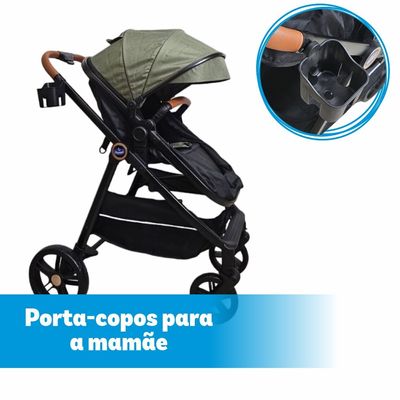 CARRINHO DE BEBE 3 EM 1 APOLO VERDE + BOLSA - PASSEAR BABY