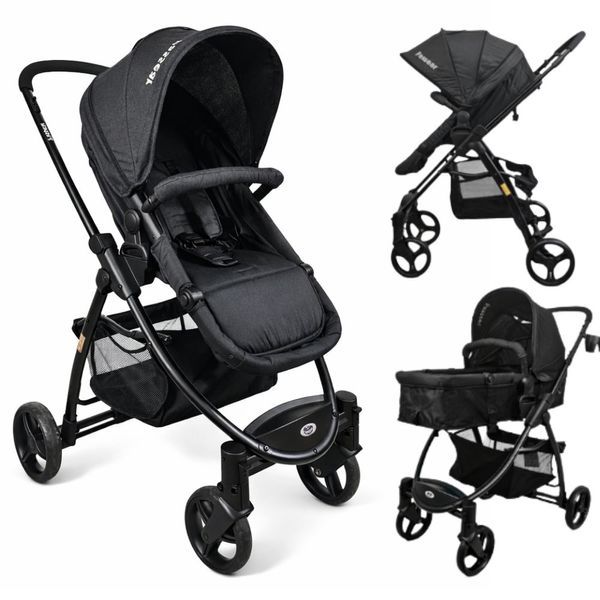 CARRINHO DE BEBE 3 EM 1 JUPITER PRETO - PASSEAR BABY