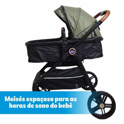 CARRINHO DE BEBE 3 EM 1 APOLO VERDE + BOLSA - PASSEAR BABY