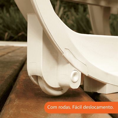 Espreguiçadeira Com Rodas Antares Branca Pitangui Plastico
