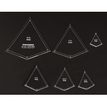 Molde em Formato de Pipa, 6 Peças para Colcha/Apliqué/Patchwork, Tamanhos 3,8/5,1/6,4/7,6/10,2/12,7 cm, Espessura 0,3 cm - Traceease