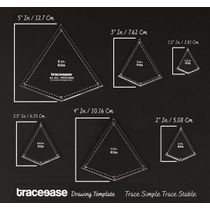 Molde em Formato de Pipa, 6 Peças para Colcha/Apliqué/Patchwork, Tamanhos 3,8/5,1/6,4/7,6/10,2/12,7 cm, Espessura 0,3 cm - Traceease
