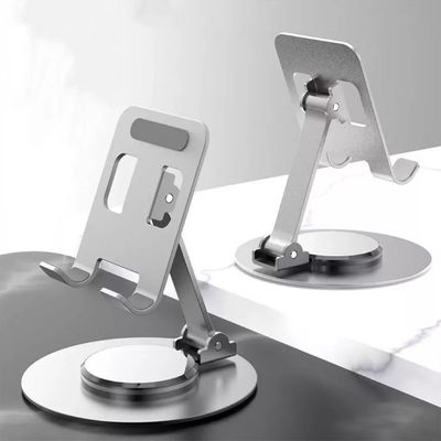Suporte de Mesa Giratório 360º Dobrável Ajustável Compacto para Celular Tablet
