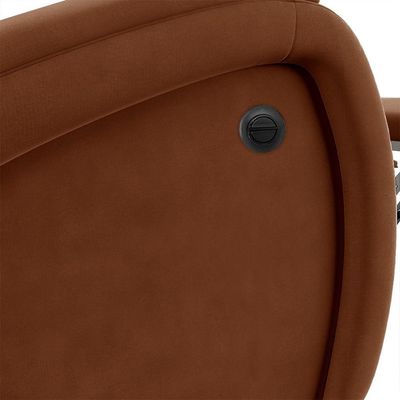 Poltrona Do Papai Reclinável Kalie Power Elétrica Massagem Fh9 Veludo Terracota - Mpozenato