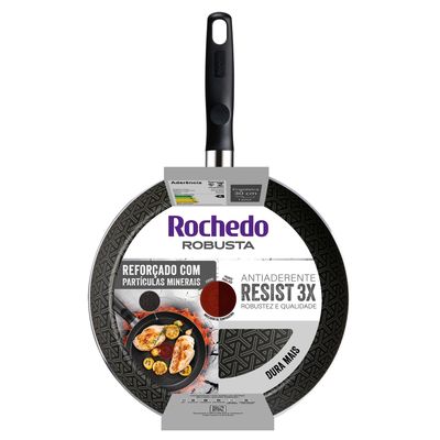 Frigideira Francesa Antiaderente 30cm Robusta Rochedo Grafite