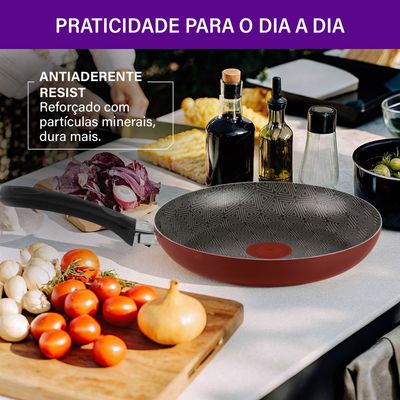 Frigideira Francesa Antiaderente 30cm Facilita Rochedo Vermelha