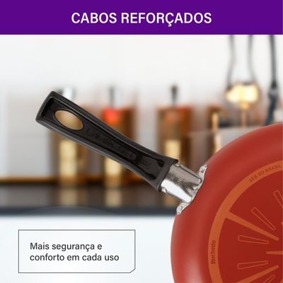 Frigideira Francesa Antiaderente 30cm Facilita Rochedo Vermelha