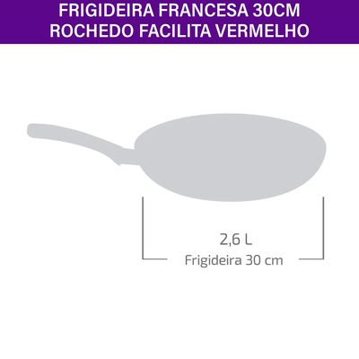 Frigideira Francesa Antiaderente 30cm Facilita Rochedo Vermelha