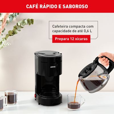 Cafeteira Elétrica 12 Xícaras 600ml Arno Classic CFC1 Preta 220V