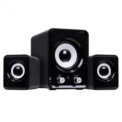 Caixa de Som Subwoofer 2.1 11w para PC e Celular Cabo P2 - Preto
