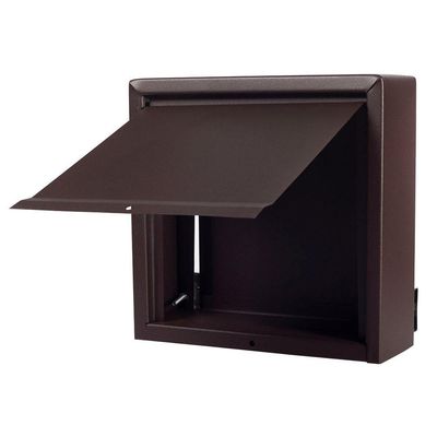Caixa De Correio Grade Vertical Marrom Aço Inox Moderna