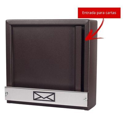 Caixa De Correio Grade Vertical Marrom Aço Inox Moderna