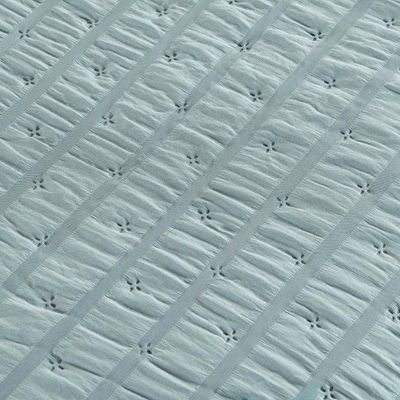 Kit Colcha Cobre Leito Casa Scarpa Plissê Casal Seersucker 3 Peças Com Textura 3d Verde Essencial