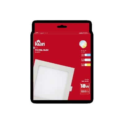 Kit 5 Painéis Embutir 18w Quadrada Branco Frio 6000k Kian