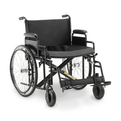 Cadeira de Rodas Manual Dobrável Para Obeso 180 Kg assento 62 cm D500 Dellamed Preto