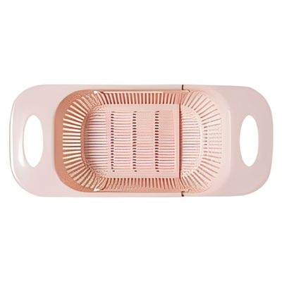 Escorredor Retrátil Ajustável Multiuso Macarrão Frutas Pia  Rosa Sem cor