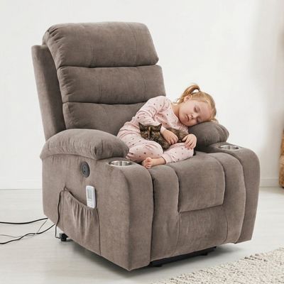 Poltrona Do Papai Reclinável Massagem Marrom