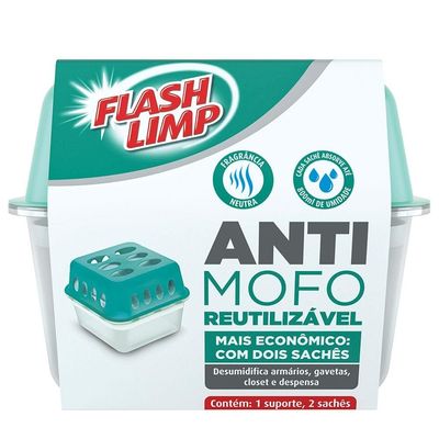 Antimofo Reutilizável FlashLimp com 2 Sachês - 400g Branco