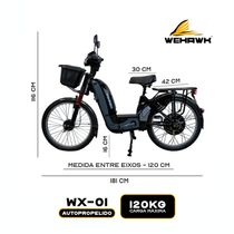 BICICLETA SCOOTER ELETRICA EB500W WX-01 WEHAWK BAT 48V 12AH BR