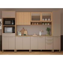 Cozinha Completa 100% Mdf 6 Pçs 310cm Duna Luciane Móveis Freijó-cinammon